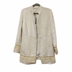Chicos Textured Embellished Topper Jacket Neutral